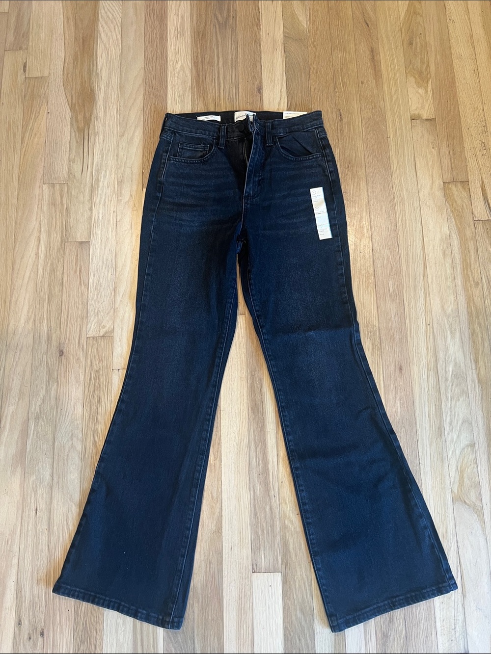 Universal Thread Women's Dark Black Flare Jeans - Wide Leg